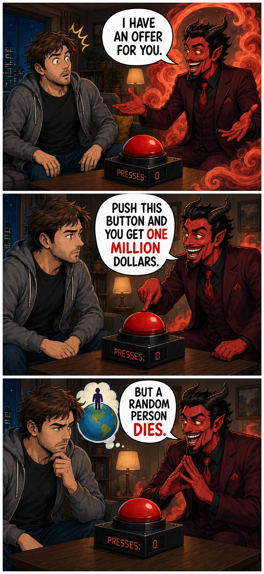 Erste Comicseite aus One Million Dollars