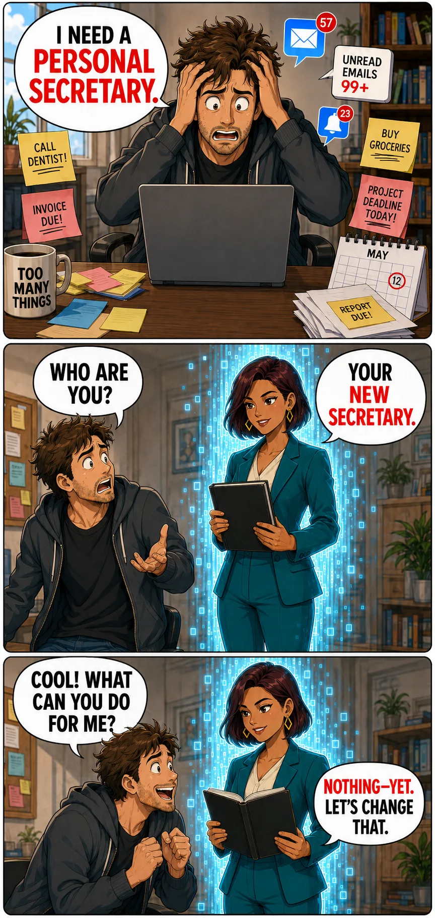 Erste Comicseite aus The Personal Secretary