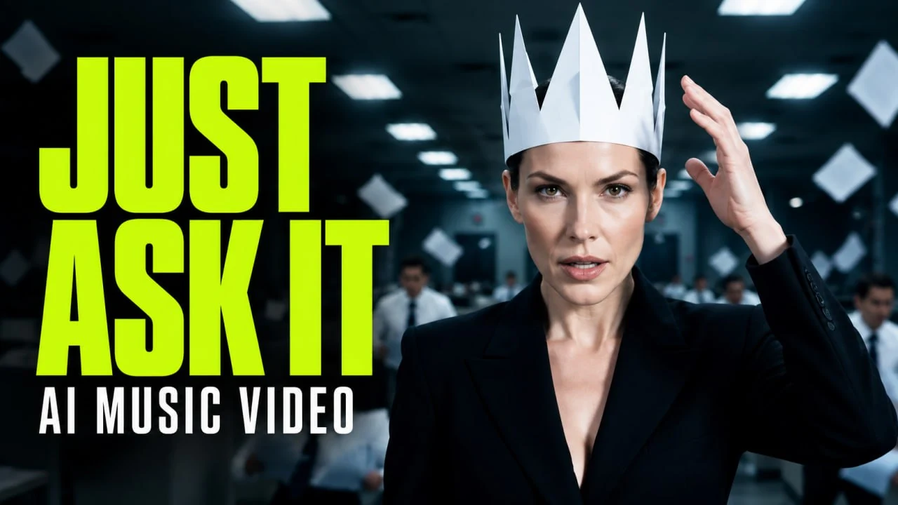Titelbild zum KI-Musikvideo Just Ask It